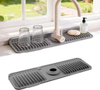 Faucet Mat for Kitchen Sink, 17.7"X5.5" Silicone Sink Splash Guard by ZJWZLG