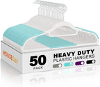 HOUSE DAY Plastic Hangers 50 Pack, Plastic Clothes Hangers Non Slip by HOUSEDAY