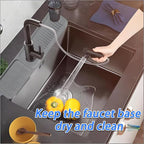 24 Inch Light Gray Durable Faucet Mat, Silicone Kitchen Sink Splash Guard - Image 5