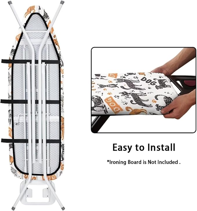 Sprowallow Cartoon Dog Ironing Board Cover and Pad Standard Size Silicone - Image 4
