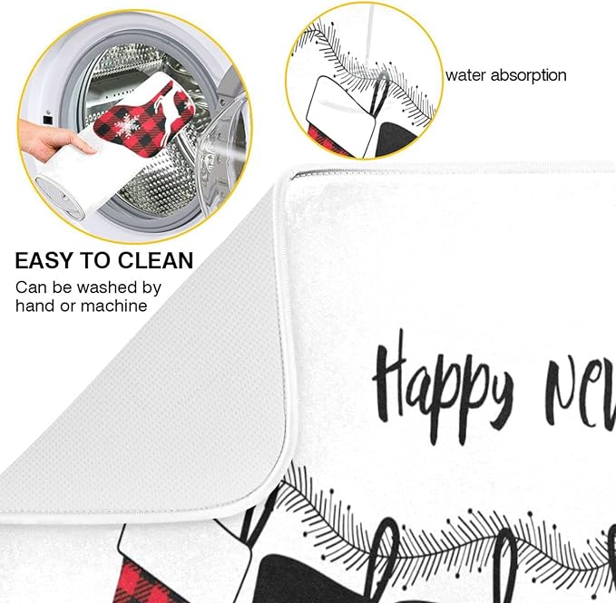 Super Absorbent Dish Drying Mat, Microfiber Fast-Drying Dish Mat, Kitchen Dish - Image 2