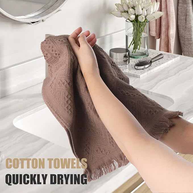 Boho Bathroom Decor Hand Towel 4 Pack 100% Turkish Cotton 14 x 30 Inch Boho - Image 2
