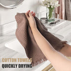 Boho Bathroom Decor Hand Towel 4 Pack 100% Turkish Cotton 14 x 30 Inch Boho - Image 2