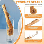 1Pcs Coconut Fibre Brush with Natural Wooden Handle Hangable Kitchen - Image 3