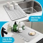 Silicone Dish Drying Mat for Kitchen Counter, Foldable & Heat Resistant Drying - Image 7