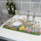 Easter Colorful Bunny Egg Flowers Dish Drying Mat 18 x 24 Inch Absorbent - Image 6
