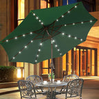 Blissun 9 ft Solar Umbrella, 32 LED Lighted Patio Umbrella, Table Market Umbrella, Outdoor Umbrella for Garden, Deck, Backyard, Pool and Beach (Dark Green) - Image 6