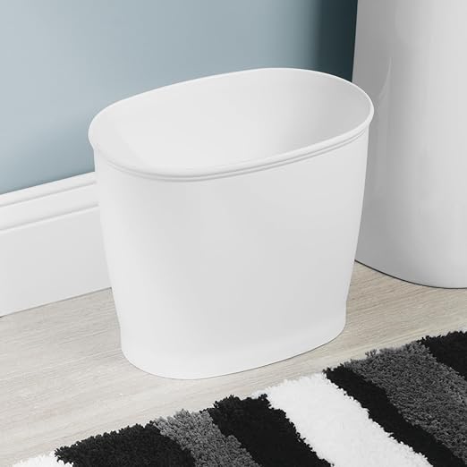 iDesign Slim Plastic Bathroom Trash Can, Small Garbage Bin - Image 3