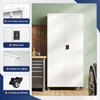 Yizosh Metal Garage Storage Cabinet with Locking Doors and Adjustable Shelves,- 75" Rolling Steel Tool Cabinet for Home Office,Garage,Warehouse - Image 4