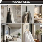 2 Pcs Folding Coat Hooks, 4.33 in Extended Foldable Black Wall Hooks Heavy Duty - Image 7