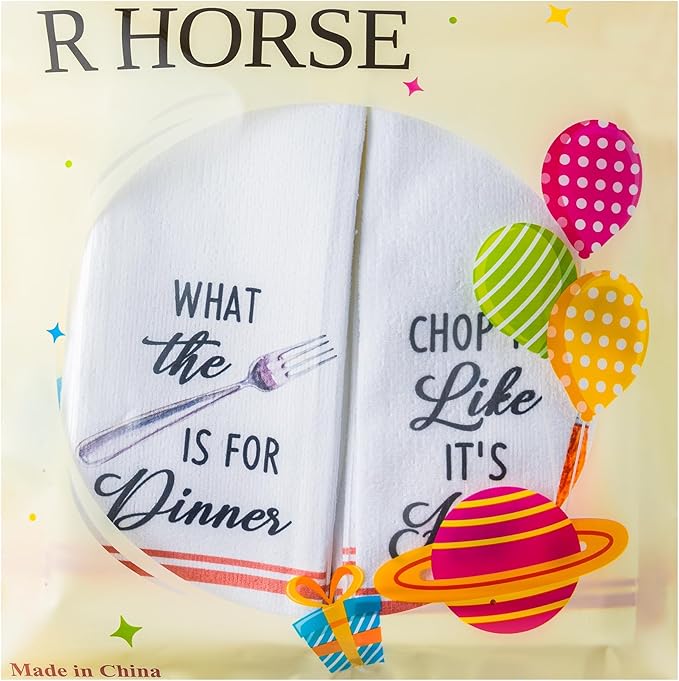 R HORSE 5Pcs Kitchen Dish Towel Funny Cookware Kitchen Dishcloth Absorbent - Image 7