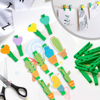 50PCS Colored Wooden Clothespins, 2.9inch Green Clothes Pins - Image 5
