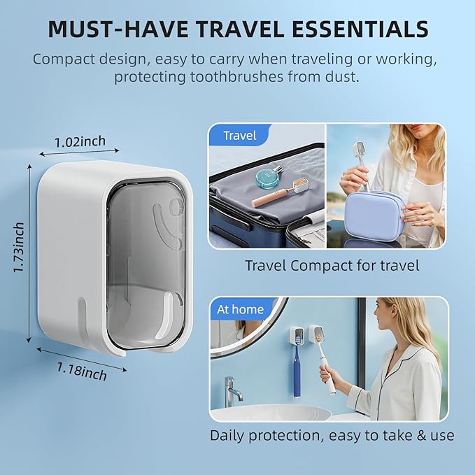 Travel Toothbrush Cover 2PCS Thickened, Electric Toothbrush Covers Caps - Image 2