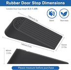 Rubber Small Door Stopper Wedge – 4 Pack Black Door Stoppers Wedge - Image 2