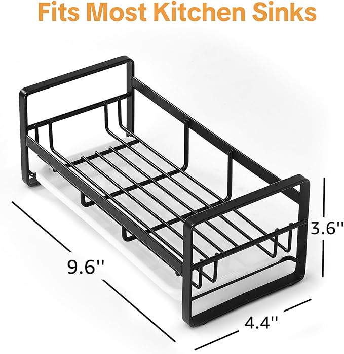 HULISEN Large Sponge Holder, 304 Stainless Steel Kitchen Soap Dispenser Caddy - Image 6