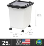 IRIS USA 25 Lbs / 32.5 Qt WeatherPro Airtight Pet Food Storage Container - Image 3