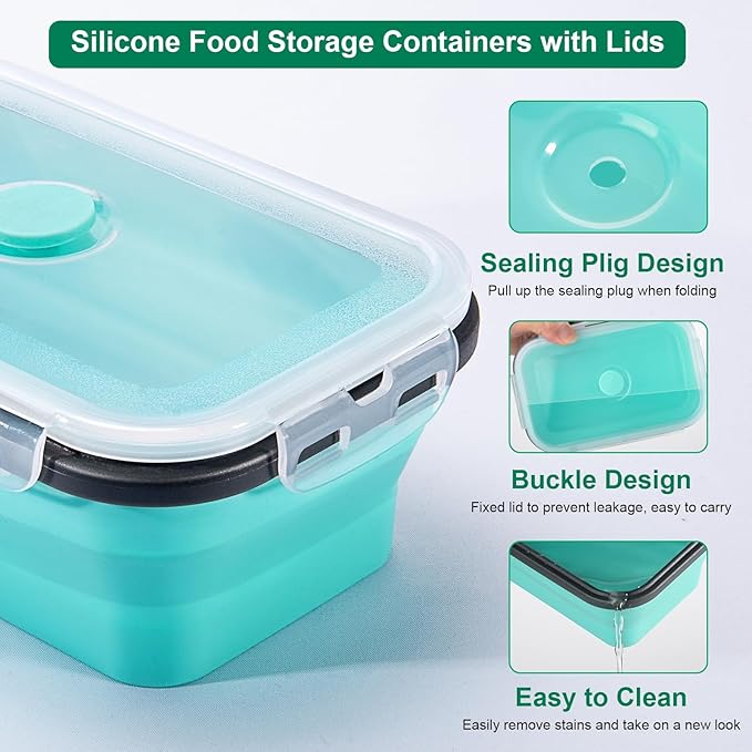 Sudaya 4 Pack Collapsible Food Storage Containers - Image 5