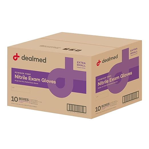 Dealmed Nitrile Gloves – 2000 Count X-Small Disposable Nitrile Gloves, by Dealmed