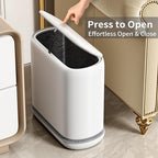 Bathroom Trash Can with Lid, 3 Gallon Small Slim Garbage Bin with - Image 4