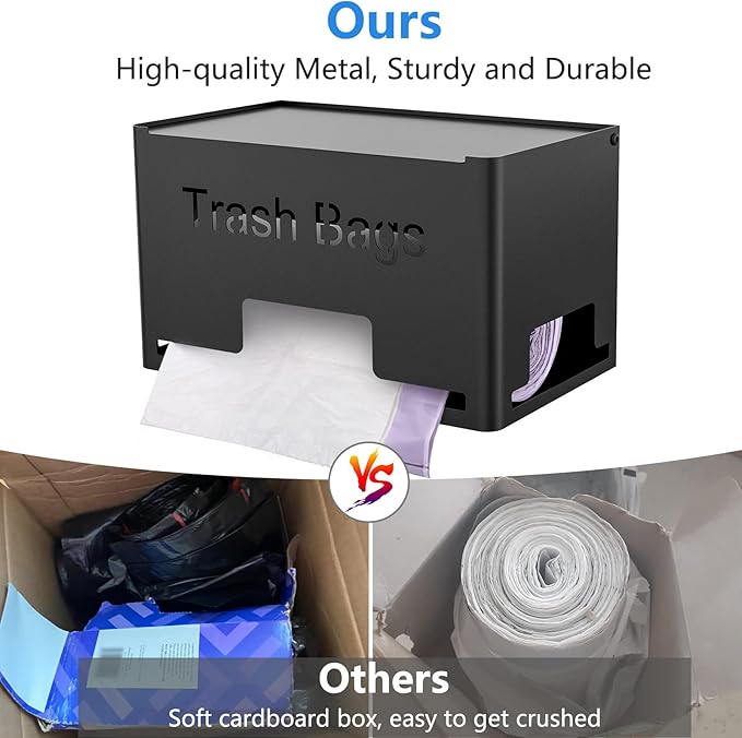Extra Large Trash Bag Holder Dispenser, Metal Garbage Bag Dispenser Roll Holder - Image 3
