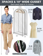 4 pcs 60" Garment Bags for Hanging Clothes, Garment Bags for Travel Covers - Image 4