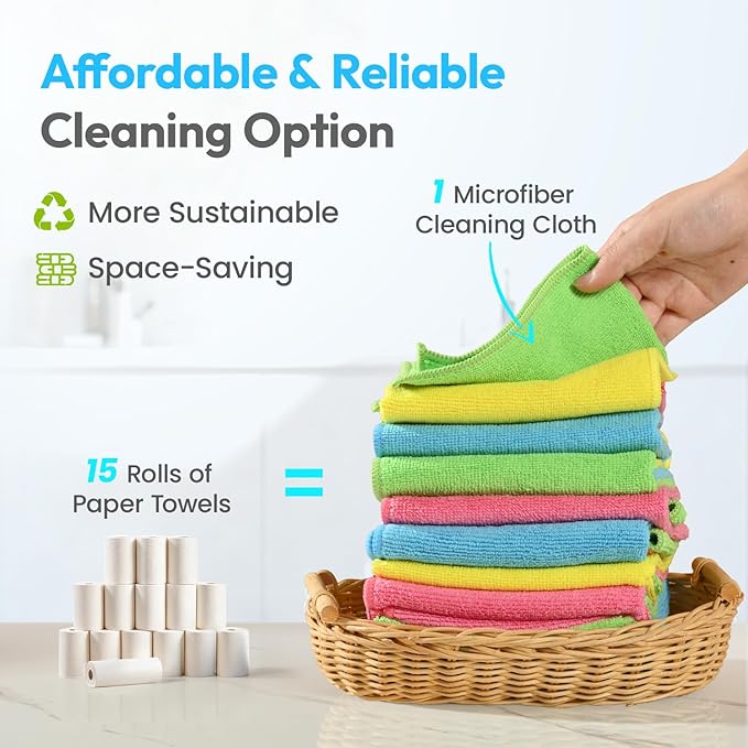 270GSM Thick Microfiber Cleaning Cloth 12"X12" - Image 8