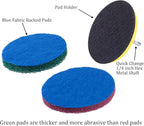 Kichwit 5 Inch Drill Powered Brush Tile Scrubber Scouring Pads, 2 Different - Image 3