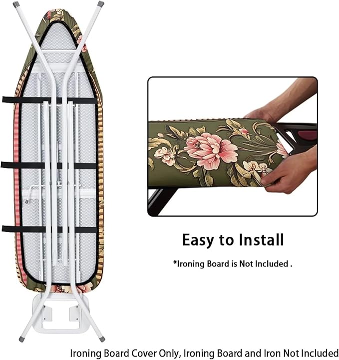 Pink Flower Print Ironing Board Cover and Pad - Image 4