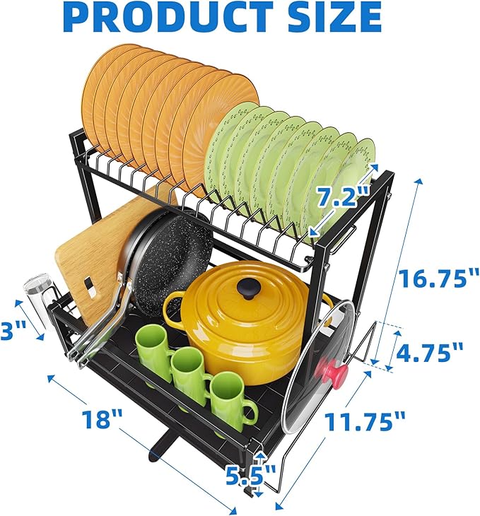 Simple Trending Dish Drying Rack, 2-Tier Dish Rack - Image 6