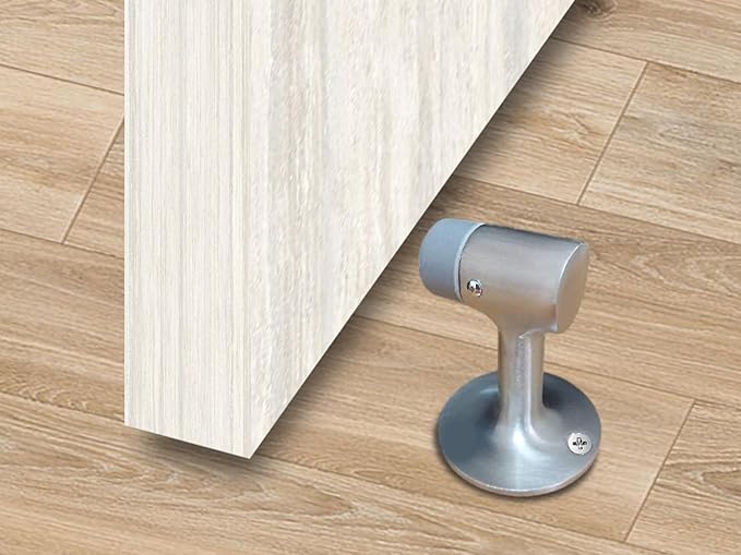 QCAA Solid Brass Door Stop, Satin Chrome, 1 Pack - Image 3