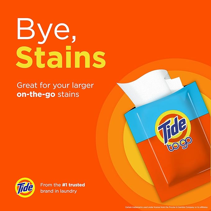 Tide Stain Remover for Clothes, Tide To Go Wipes, Instant Stain Remover for - Image 2