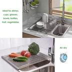 Tomorotec Roll Up Dish Drying Rack, Over The Sink Dish Drying Rack, Portable - Image 3