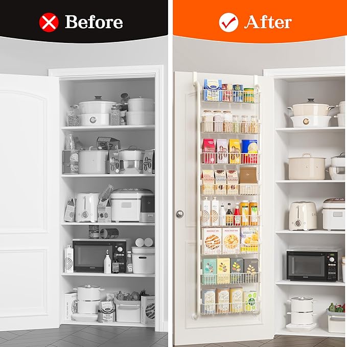 MIAOLI Over the Door Pantry Organizers and Storage, 8-Tier Spice Rack, Home & - Image 6