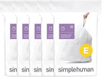 simplehuman Code E 100 Count, Dispenser Pack Custom Fit Liners, Drawstring by Simplehuman