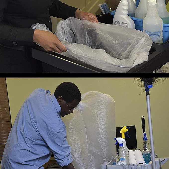 Aluf Plastics 20-30 Gallon 10 Micron Clear Trash Bags - Image 5