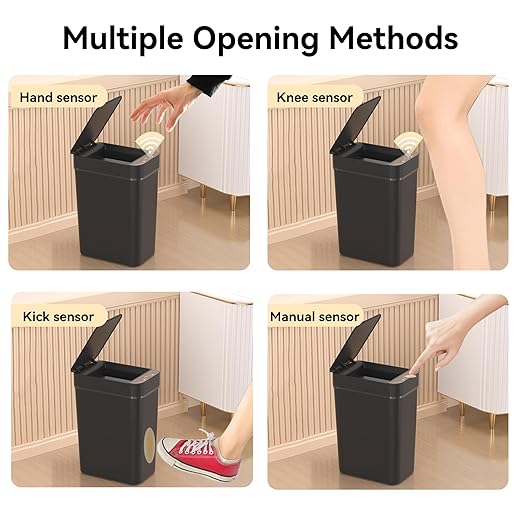 3 Pack Bathroom Trash Can 2.6 Gallon Small Touchless Automatic Motion Sensor - Image 6
