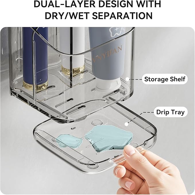 Toothbrush Holders for Bathrooms, 3 Slots Detachable Electric Toothbrush Holder - Image 6