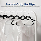 SereneLife Velvet Hangers 100 Pack Black – Slim Non-Slip Clothes Hangers - Image 3
