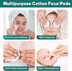 Premium Cotton Rounds for Face, 100% Pure & Natural Facial Cleansing Round Pads - Image 6