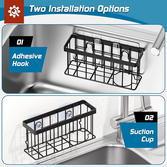 Sponge Holder for Kitchen Sink, Sink Caddy Organizer - Image 3