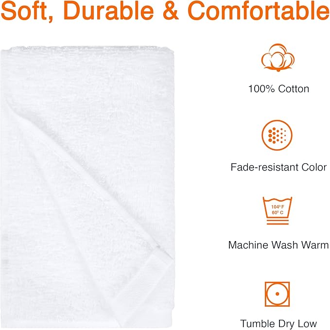 Amazon Basics Soft and Thick Cotton Hand Towels, 16 x 26 in - Image 2