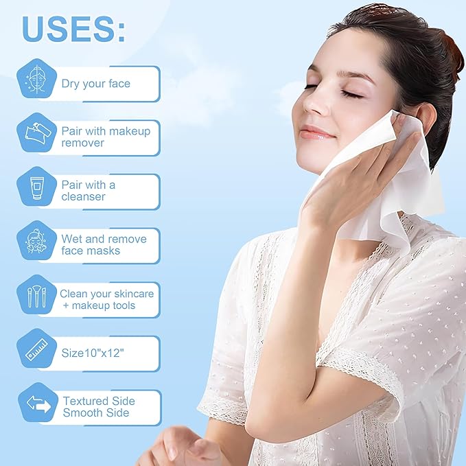 GRANNY SAYS Disposable Face Towel, Face Towelettes Disposable Biobased - Image 6