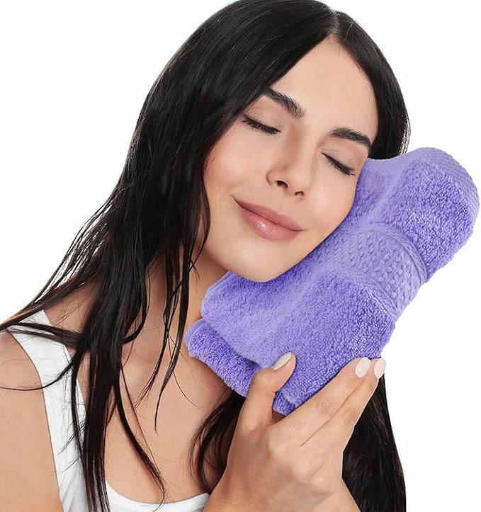 Cleanbear 6 Pack Hand Towels for Bathroom, 100% Cotton Absorbent Face Towels - Image 4