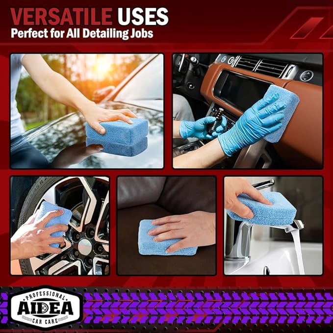 AIDEA Microfiber Applicator Pads-2Pack, Car Wash Sponge, Premium Microfiber - Image 7