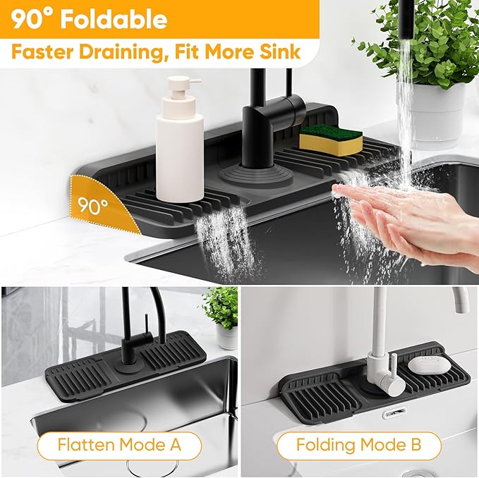 14.6 inch Faucet Mat for Kitchen Sink Splash GuardKitchen Sink Faucet Mat - Image 5