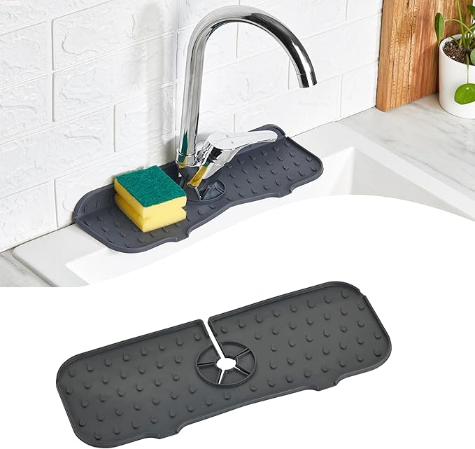 HEFA Faucet Splash Guard 14.50" x 5.50", Ø 2.45 – Silicone Faucet Mat by HEFA