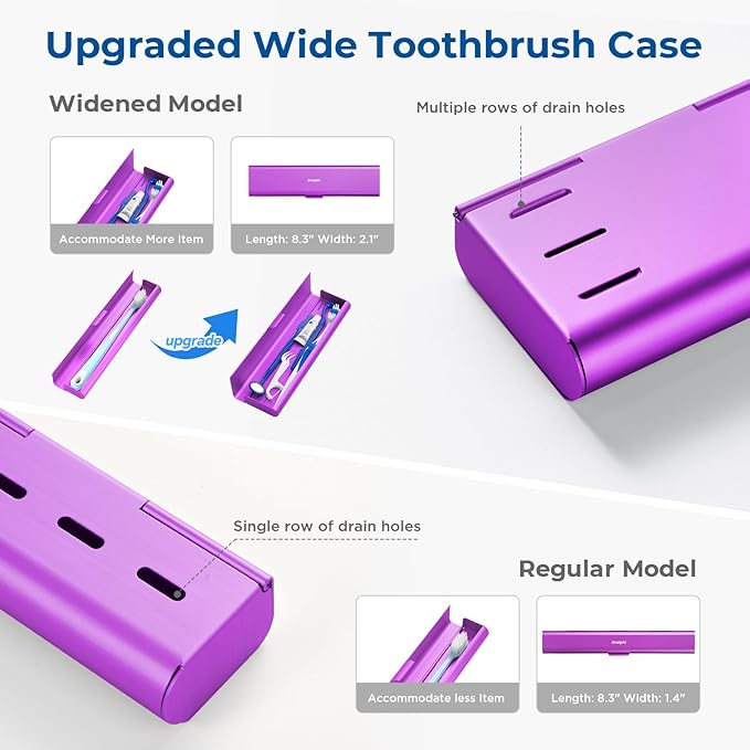 Wider Aluminum Toothbrush Travel Case, Portable Travel Toothbrush Holder - Image 7