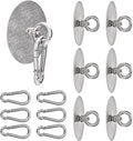 6 Pcs Self Adhesive Ceiling Hook Stainless Steel Pad Eye Hooks Nail-Free Wall by Sankoly