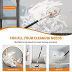 Bathroom Scrub Brush with Long Handle, 3-in-1 Tub and Tile Cleaner with 5 - Image 8