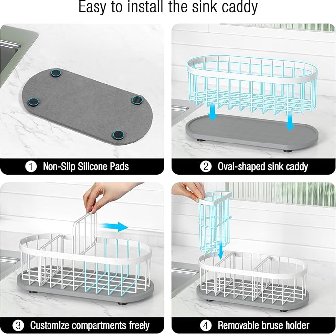 Kitchen Sink Caddy Organizer, Sponge Holder - Image 4